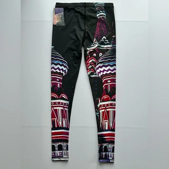 🌸NWT Threads 4 Thought Print Leggings. Black/ Multi. Size: Small - Picture 3 of 9